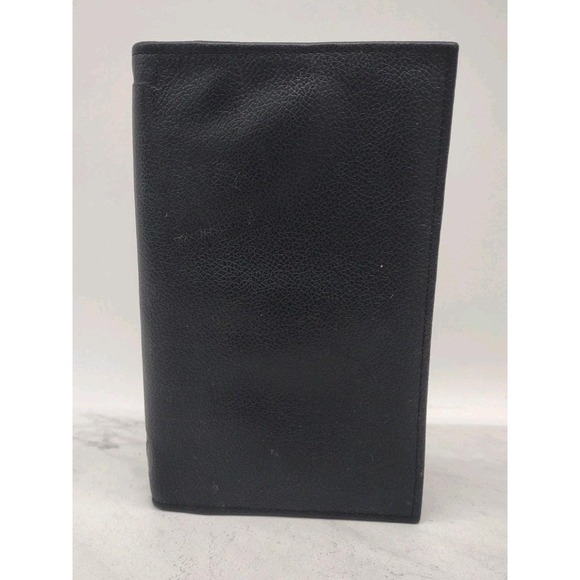 Vintage Filofax Slimline Kensington Black Leather 6 Ring Binder Wallet Planner